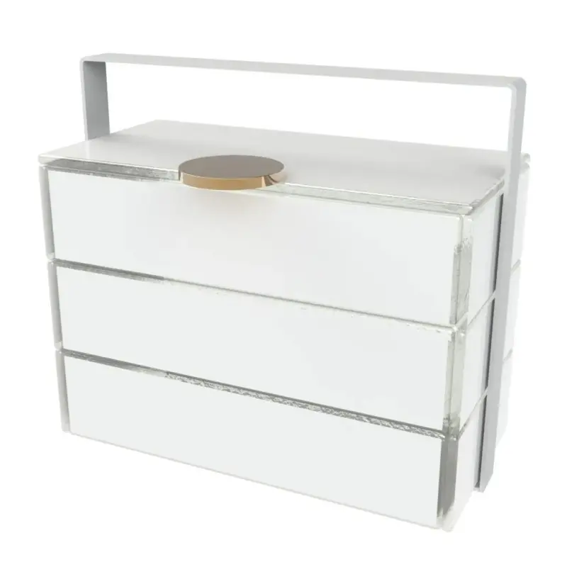 My Glass Studio Bento Box, White - Set of 2 - 22.8 x 13.0 x 20 cm