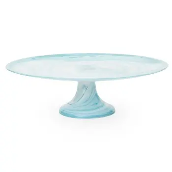 Impresa Collection Cake Plate Teal - 13 in Dia x 4 in H