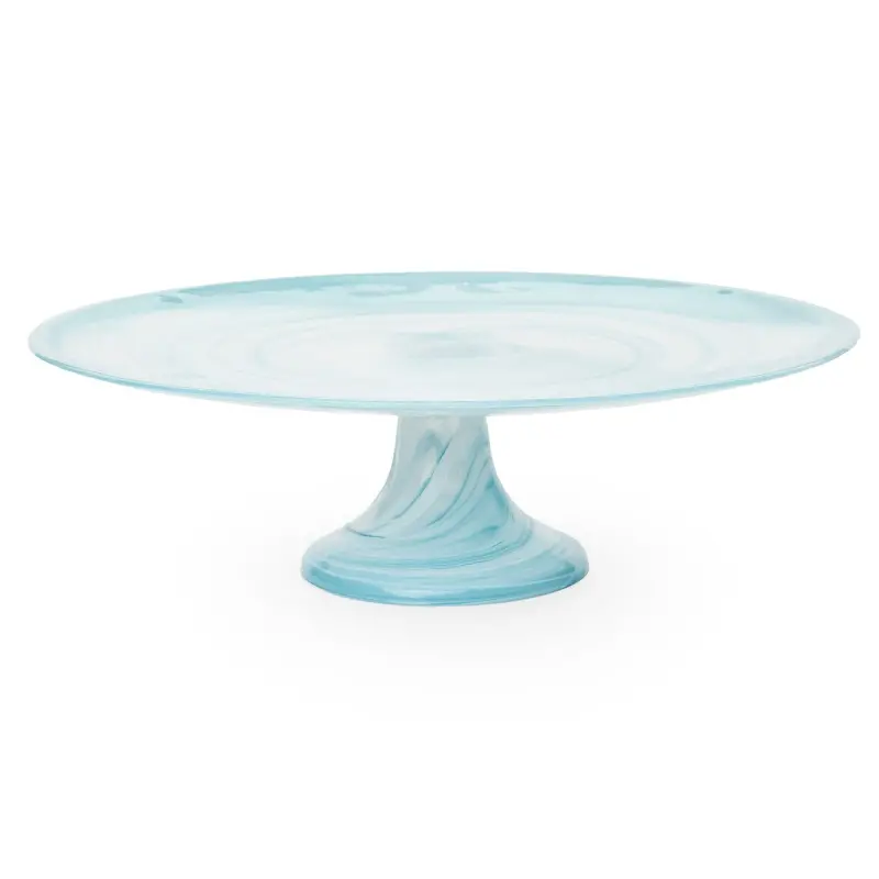 Impresa Collection Cake Plate Teal - 13 in Dia x 4 in H Impresa Collection Cake Plate Teal - 13 in Dia x 4 in H