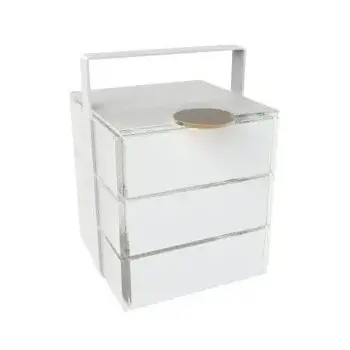 My Glass Studio Bento Box, White - Set of 2 - 14.4 x 16.2 x 20 cm