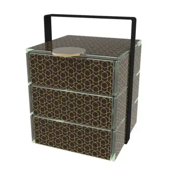 My Glass Studio Bento Box, Black - Set of 2 - 14.4 x 16.2 x 20 cm