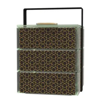 My Glass Studio Bento Box, Black - Set of 2 - 14.4 x 16.2 x 20 cm