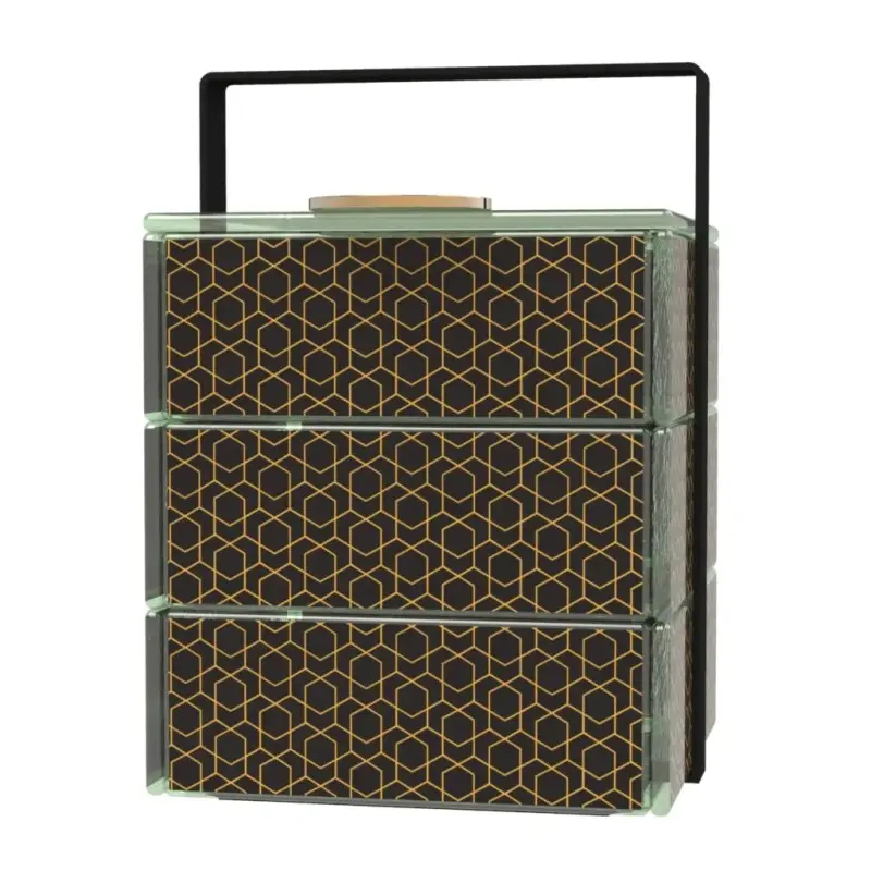 My Glass Studio Bento Box, Black - Set of 2 - 14.4 x 16.2 x 20 cm