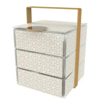My Glass Studio Bento Box, White - Set of 2 - 14.4 x 16.2 x 20 cm