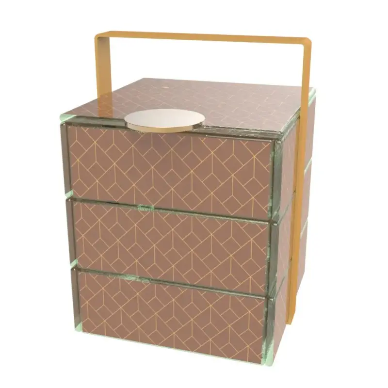 My Glass Studio Bento Box, Brown - Set of 2 - 14.4 x 16.2 x 20 cm