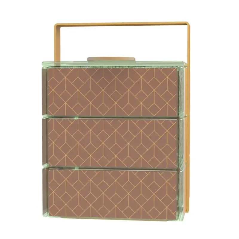 My Glass Studio Bento Box, Brown - Set of 2 - 14.4 x 16.2 x 20 cm