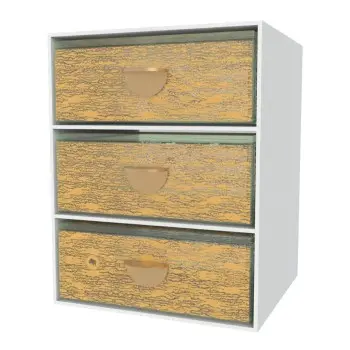 My Glass Studio Bento Box, Gold - Set of 2 - 14.0 x 14.0 x 19.5 cm