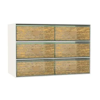 My Glass Studio Bento Box, Gold - Set of 3 - 28.6 x 14.0 x 19 cm