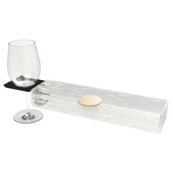 My Glass Studio Wine Holder Plate, White - Set of 8 - 36.0 x 9.0 x 4 cm