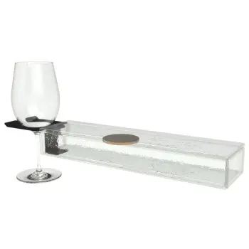 My Glass Studio Wine Holder Plate, Clear - Set of 8 - 36.0 x 9.0 x 4 cm
