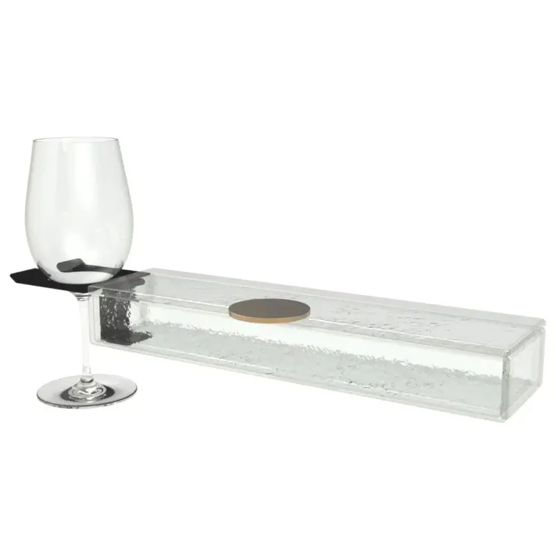 My Glass Studio Wine Holder Plate, Clear - Set of 8 - 36.0 x 9.0 x 4 cm