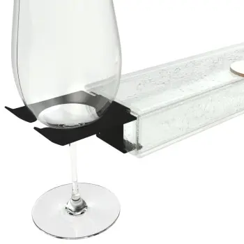 My Glass Studio Wine Holder Plate, Clear - Set of 8 - 36.0 x 9.0 x 4 cm
