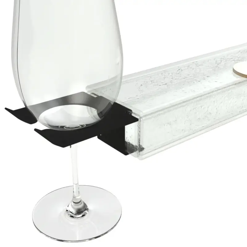My Glass Studio Wine Holder Plate, Clear - Set of 8 - 36.0 x 9.0 x 4 cm
