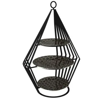 My Glass Studio Tea Stand, Black - Set of 2 - 37.0 x 27.0 x 55 cm