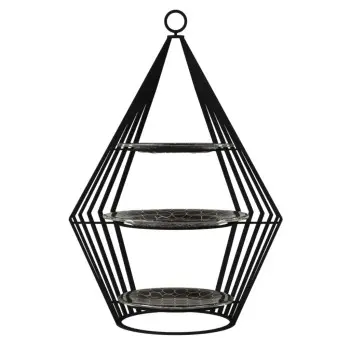 My Glass Studio Tea Stand, Black - Set of 2 - 37.0 x 27.0 x 55 cm