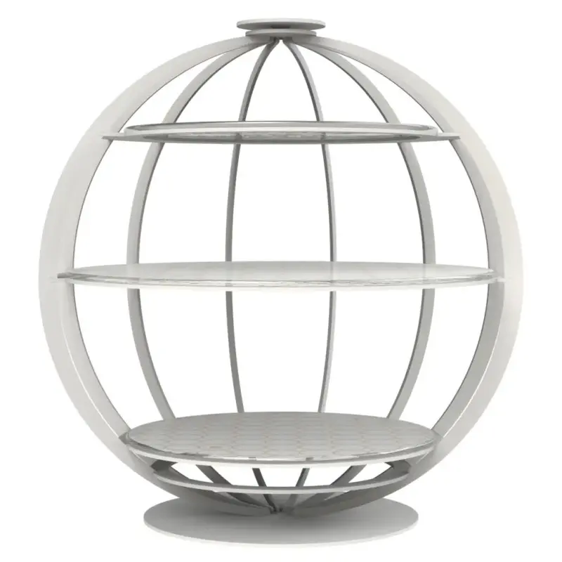 My Glass Studio Tea Stand, White - Set of 2 - Dia: 39 cm, H: 42 cm My Glass Studio Tea Stand, White - Set of 2 - Dia: 39 cm, H: 42 cm