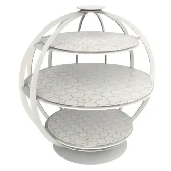My Glass Studio Tea Stand, White - Set of 2 - Dia: 39 cm, H: 42 cm