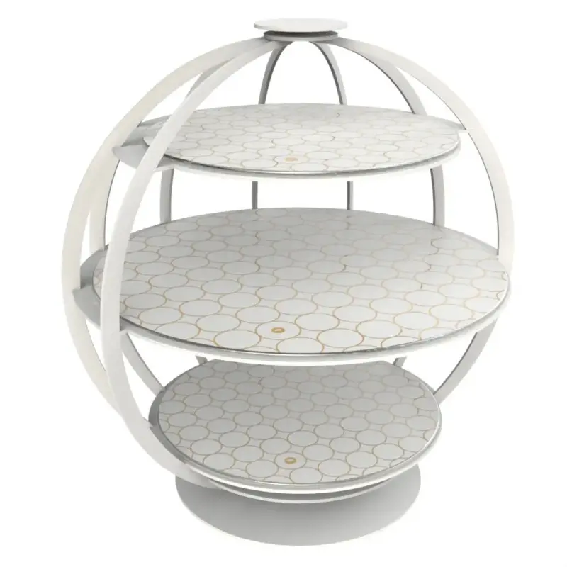 My Glass Studio Tea Stand, White - Set of 2 - Dia: 39 cm, H: 42 cm My Glass Studio Tea Stand, White - Set of 2 - Dia: 39 cm, H: 42 cm