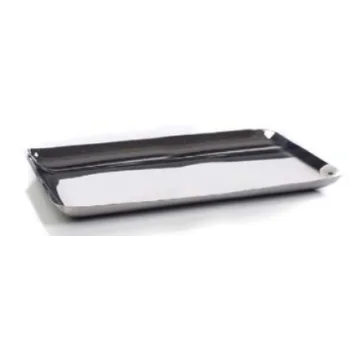 Genova Collection Snack Tray Silver - 6 in L x 6 in W x 0.5 in