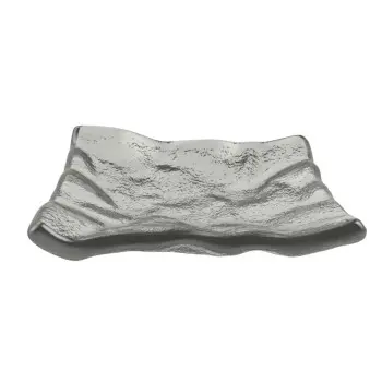 My Glass Studio Tasting Plate, Grey - Set of 6 - 8.5 x 8.5 x 2 cm