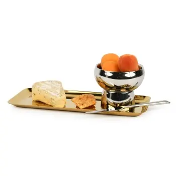 Genova Collection Snack Tray Gold - 7.5 in L x 4 in W x 0.5 in H