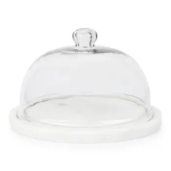 Geneva Collection Large Snack Platter With Dome - 11 in Dia x 7.75 in H