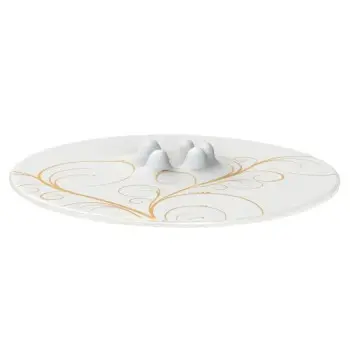 My Glass Studio Canape Tray, White - Set of 6 - Dia: 42 cm, H: 4 cm