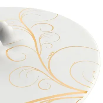 My Glass Studio Canape Tray, White - Set of 6 - Dia: 42 cm, H: 4 cm