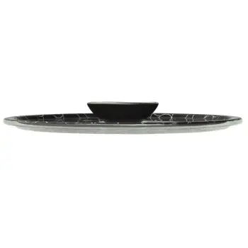 My Glass Studio Appetizer Server, Black - Set of 6 - Dia: 39 cm, H: 4 cm