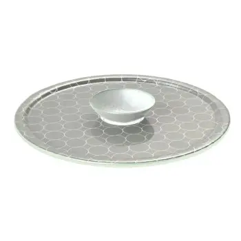 My Glass Studio Appetizer Server, Grey - Set of 6 - Dia: 39 cm, H: 4 cm