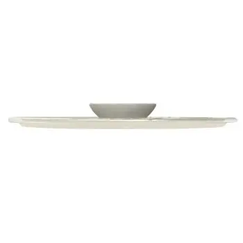 My Glass Studio Appetizer Server, Cream - Set of 6 - Dia: 39 cm, H: 4 cm