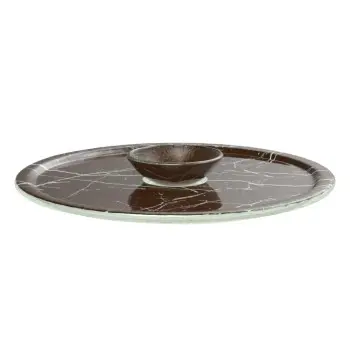 My Glass Studio Appetizer Server, Brown - Set of 6 - Dia: 39 cm, H: 4 cm
