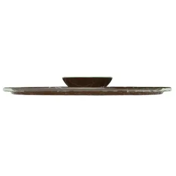 My Glass Studio Appetizer Server, Brown - Set of 6 - Dia: 39 cm, H: 4 cm