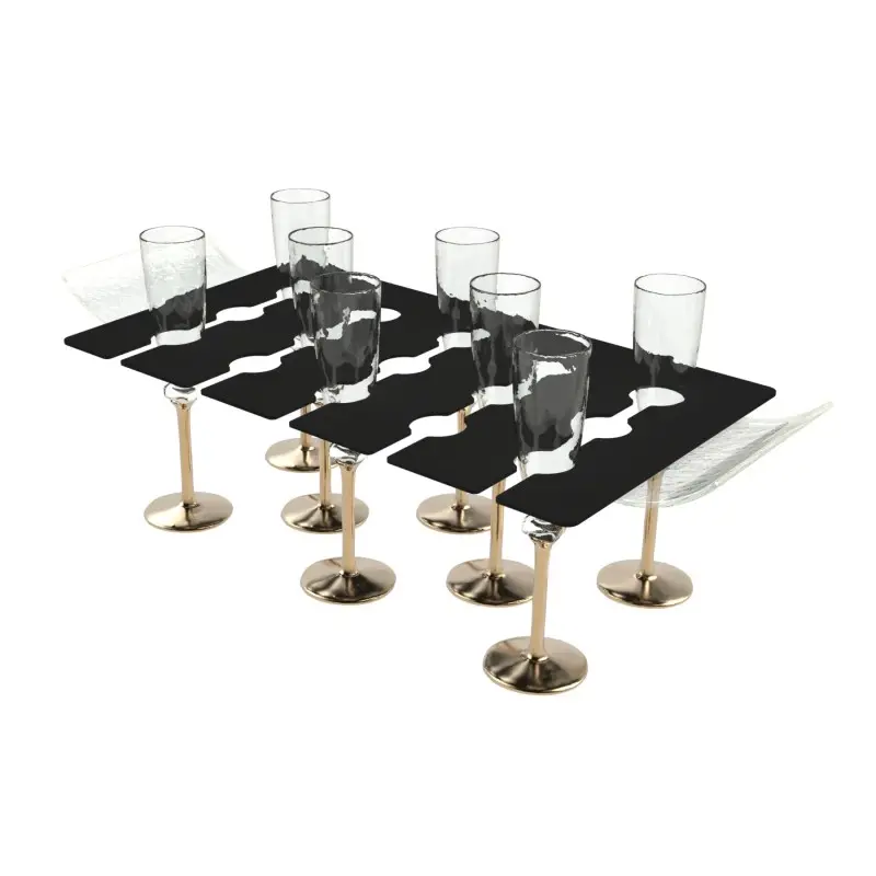 My Glass Studio Canape Tray, Black - Set of 4 - 69.0 x 30.0 x 4 cm My Glass Studio Canape Tray, Black - Set of 4 - 69.0 x 30.0 x 4 cm
