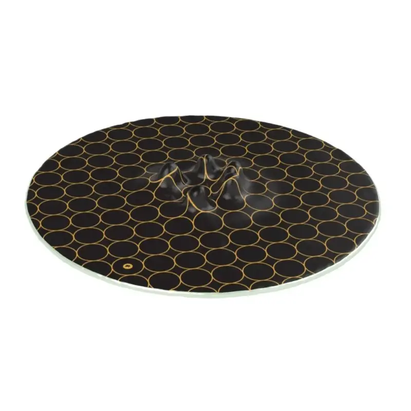My Glass Studio Canape Tray, Black - Set of 6 - Dia: 42 cm, H: 4 cm