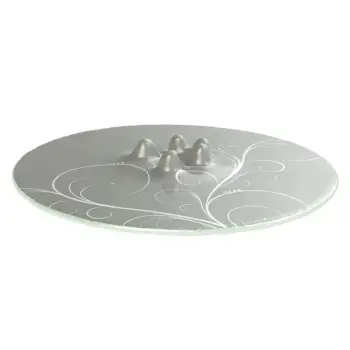 My Glass Studio Canape Tray, Grey - Set of 6 - Dia: 42 cm, H: 4 cm
