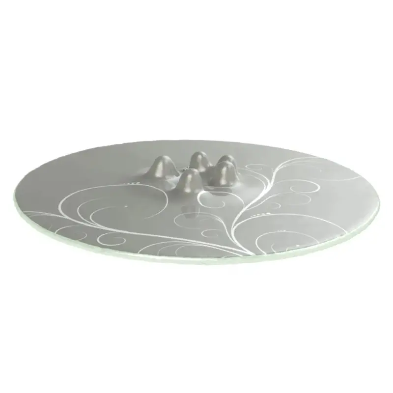 My Glass Studio Canape Tray, Grey - Set of 6 - Dia: 42 cm, H: 4 cm