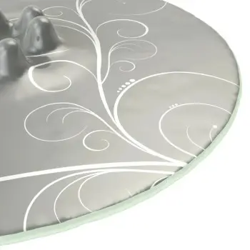My Glass Studio Canape Tray, Grey - Set of 6 - Dia: 42 cm, H: 4 cm