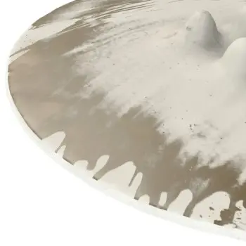 My Glass Studio Canape Tray, Cream - Set of 6 - Dia: 42 cm, H: 4 cm