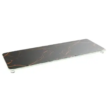My Glass Studio Footed Board, Grey - Set of 3 - 50.0 x 18.0 x 2 cm