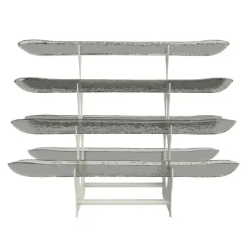 My Glass Studio Serving Bowl & Stand, Grey - Set of 2 - 65.0 x 48.0 x 47 cm