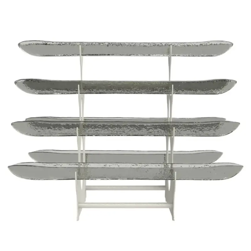 My Glass Studio Serving Bowl & Stand, Grey - Set of 2 - 65.0 x 48.0 x 47 cm