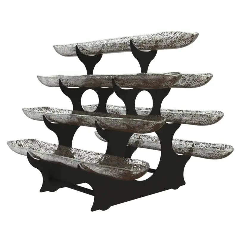 My Glass Studio Serving Bowl & Stand, Brown - Set of 2 - 65.0 x 48.0 x 47 cm