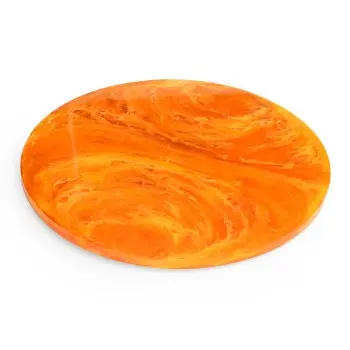 Fortuna Collection Small Footed Platter Tangerine - 7.75 in Dia x 0.7 in H