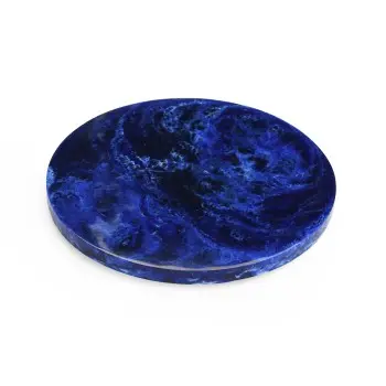 Fortuna Collection Large Footed Platter Cobalt - 7.75 in Dia x 0.7 in H