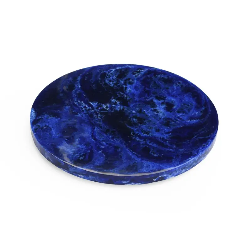 Fortuna Collection Large Footed Platter Cobalt - 7.75 in Dia x 0.7 in H