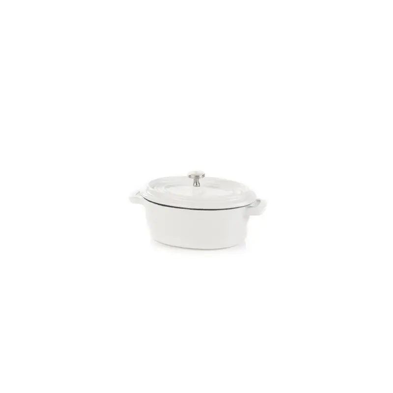 Fonda Collection Mini Oval Cocotte White - 5 in L x 3.7 in W x 2 in Fonda Collection Mini Oval Cocotte White - 5 in L x 3.7 in W x 2 in