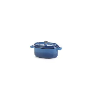 Fonda Collection Mini Oval Cocotte Blue - 5 in L x 3.7 in W x 2 in H - 9 oz