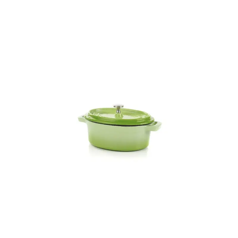 Fonda Collection Mini Oval Cocotte Green - 5 in L x 3.7 in W x 2 in Fonda Collection Mini Oval Cocotte Green - 5 in L x 3.7 in W x 2 in