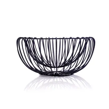 Comet Collection Metal Large Serving Bowl Black - 14.5 in Dia x 6.5 in H
